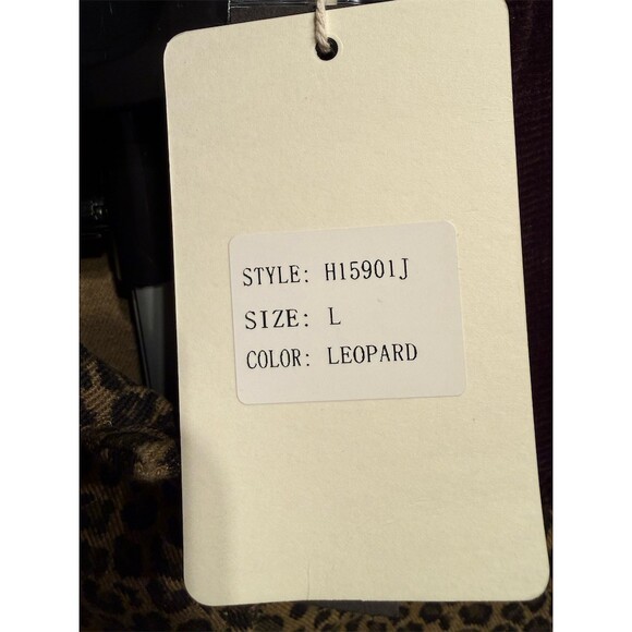 Idem Ditto Jacket Womens Size L Brown Leopard Print Corduroy Collar NWT - Picture 3 of 4